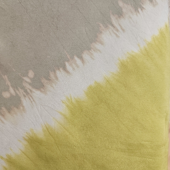 Florabella Throw Saffron Ikat Tie Dye SIlk  Linen Backed Tassels 42 x 70 - Picture 12 of 12